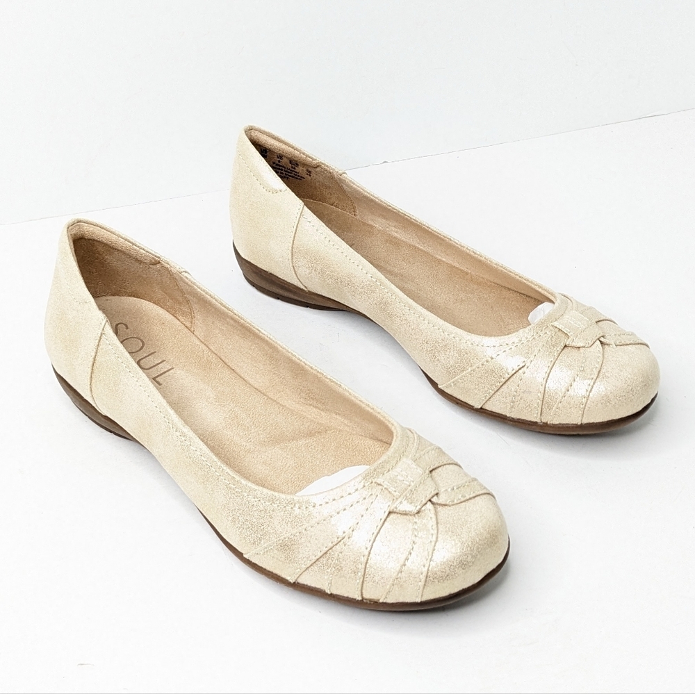 Soul Naturalizer Gift Ballet Flats, Gold Fabric, Women's 8